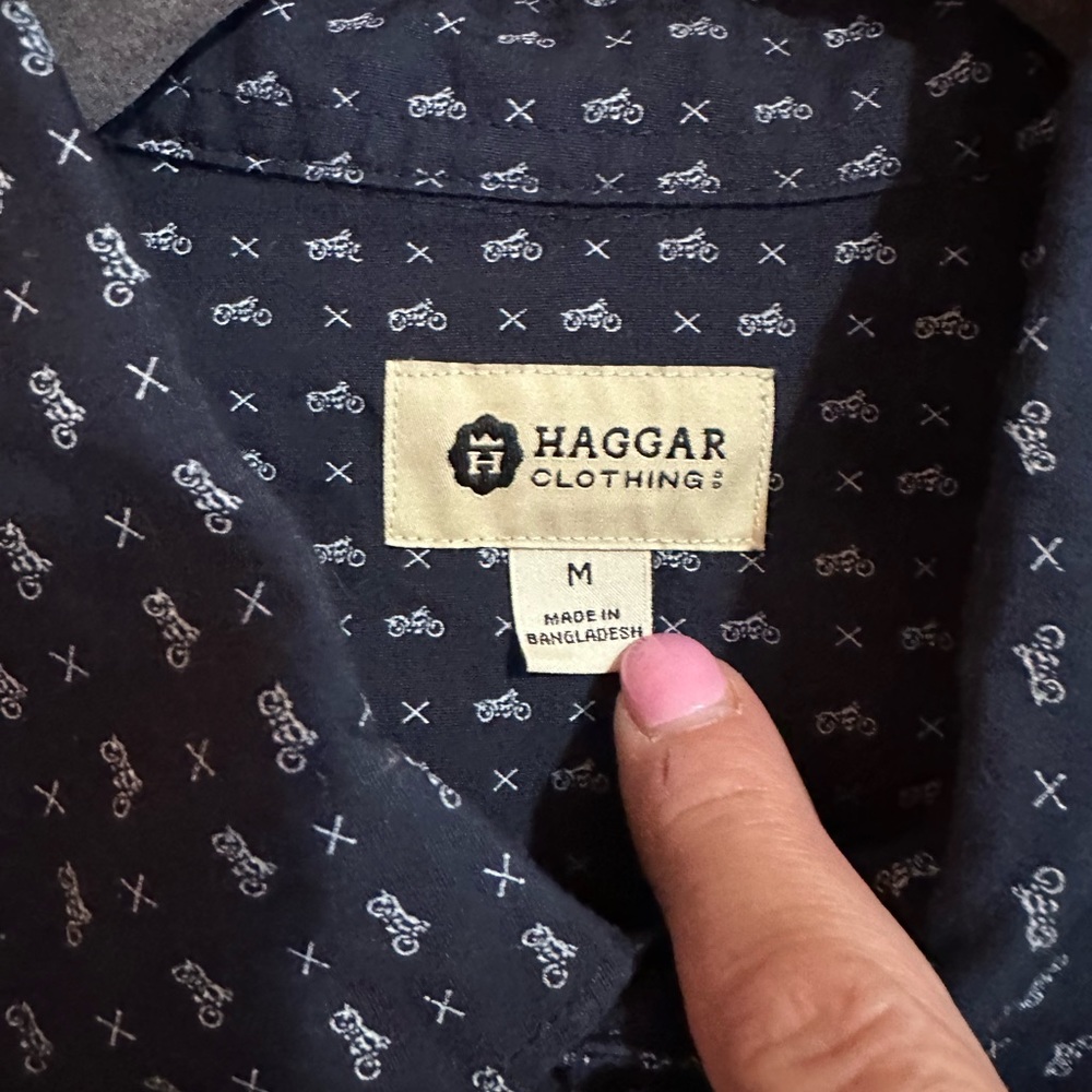 Haggar men’s sz medium casual button down - Picture 3 of 3